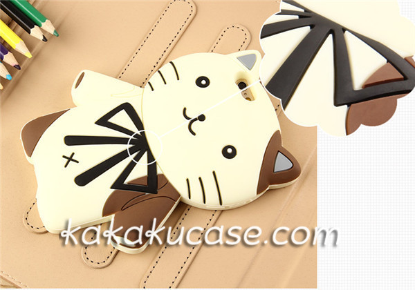 Fabitoo 紳士の猫ちゃん ふわふわのシリコンスマホケース Fashion Case